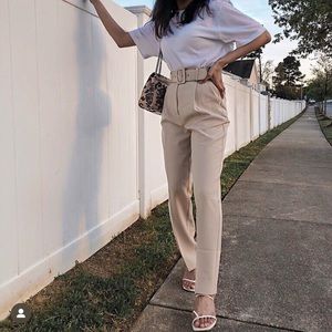 Cream trouser pants